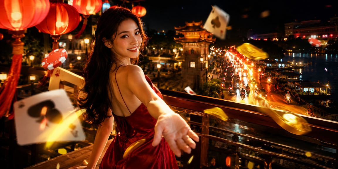 Không khí sôi động của buổi tối giải trí và chơi bài tại chợ đêm Huế